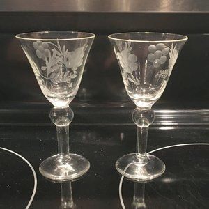 Set of 4 Vintage Fine Crystal Cordial Glass